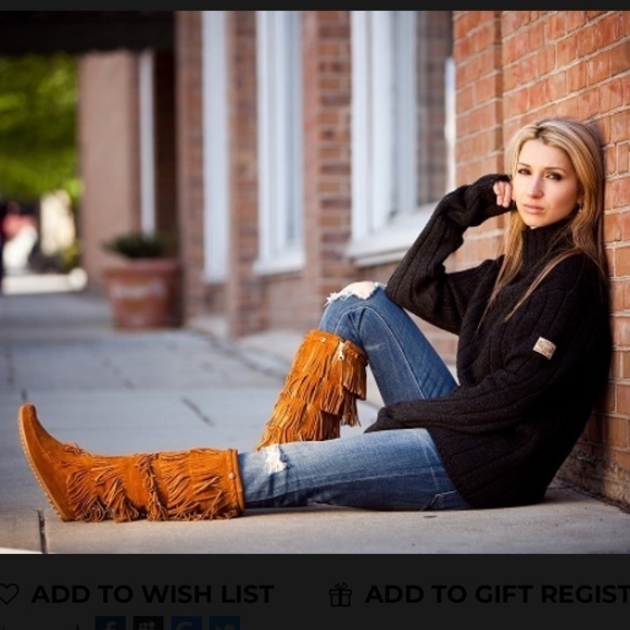 MINNETONKA Moccasins 1652 Women's 5 Layers Fringes Brown Suede Boots 6 - Picture 11 of 16